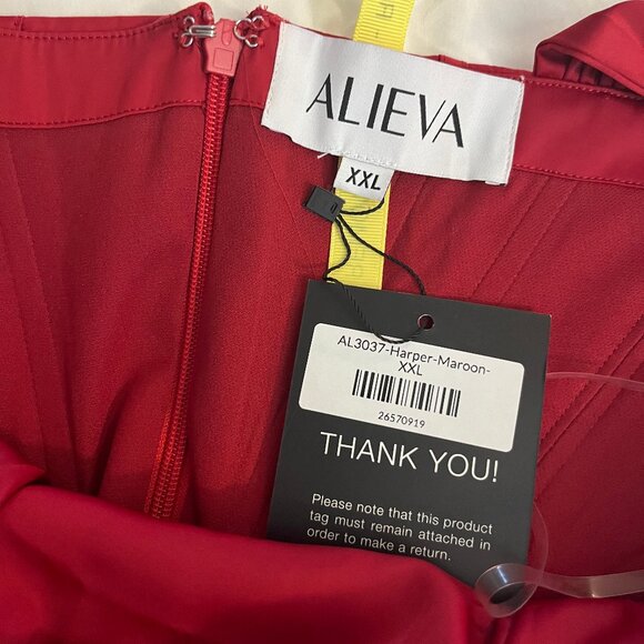 Harper Corset Satin Midi Dress (Maroon) XXL (I normally wear a size 12) - Picture 5 of 5